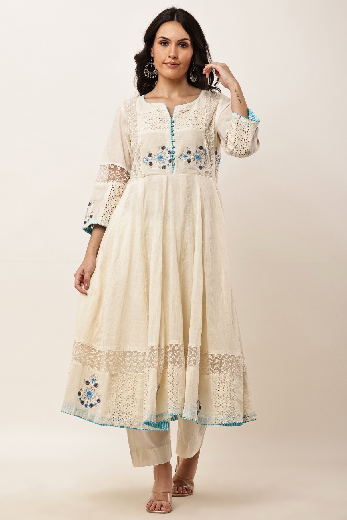 Ivory Anarkali Set