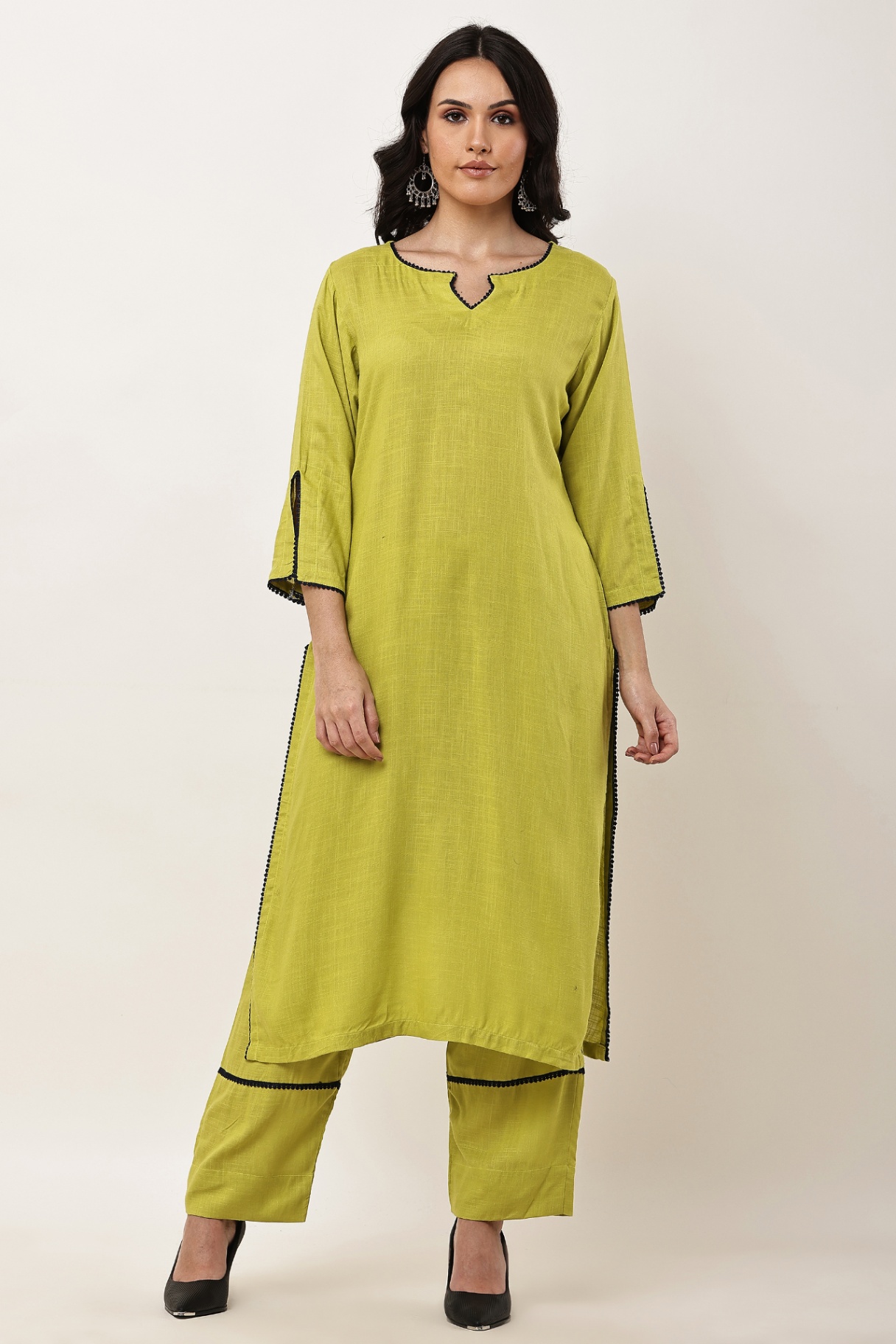 Lime & Indigo Mukaish Set